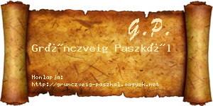 Grünczveig Paszkál névjegykártya